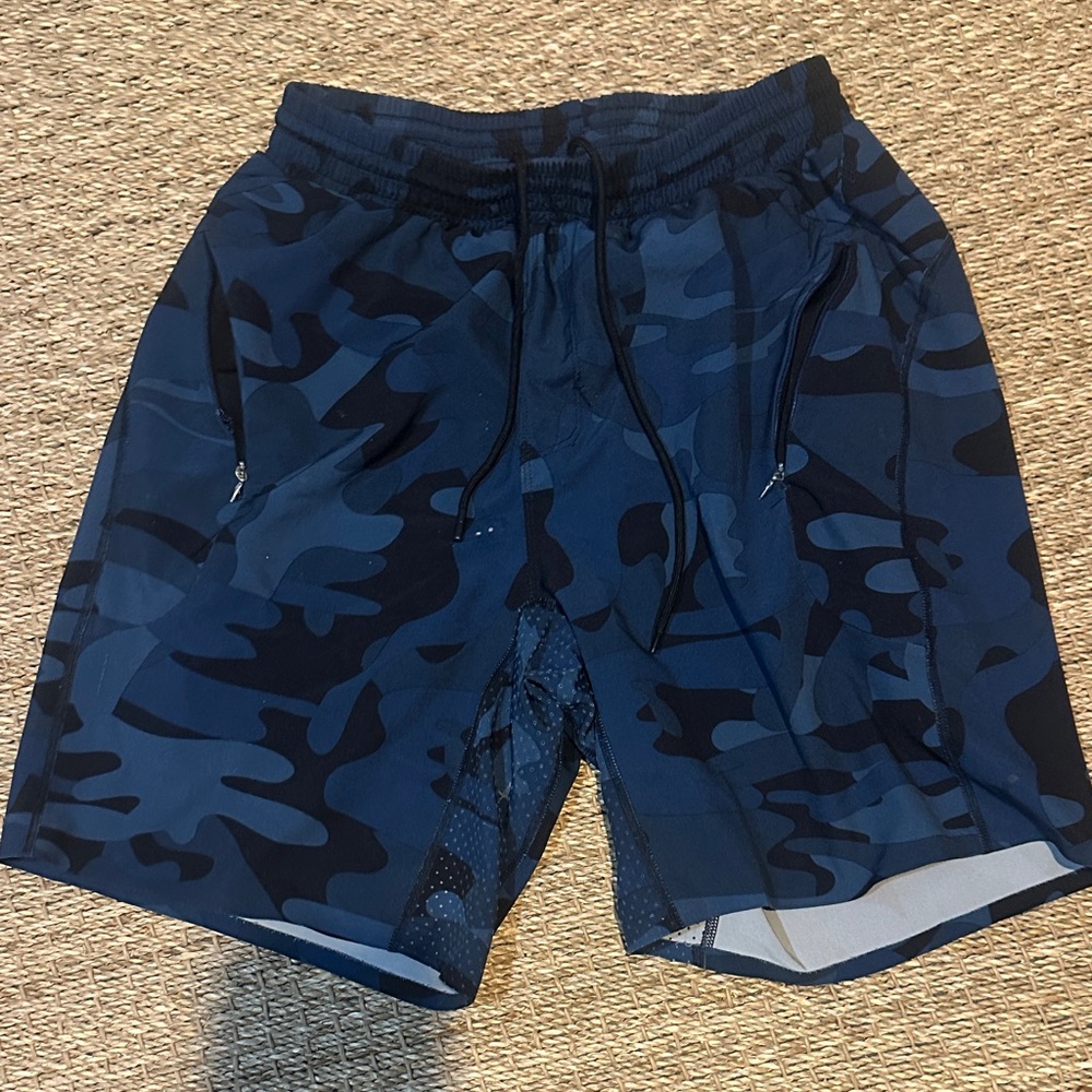 Men's Blue Camo Athletic Shorts
